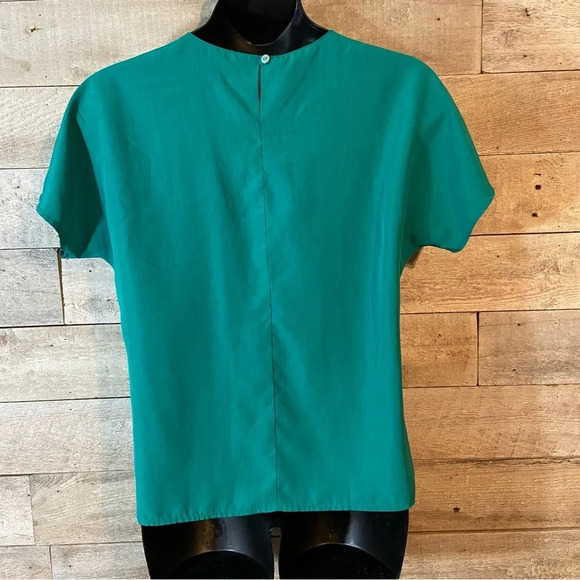 🇨🇦 Vintage Marjorie Hamilton green blouse in size 16 - Picture 3 of 5